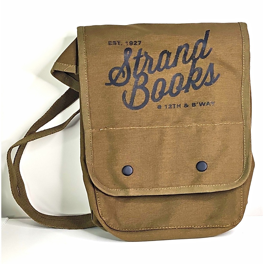 Rothco Brown Shoulder Bag Strand Books Print Adjustable Strap Pockets Snap